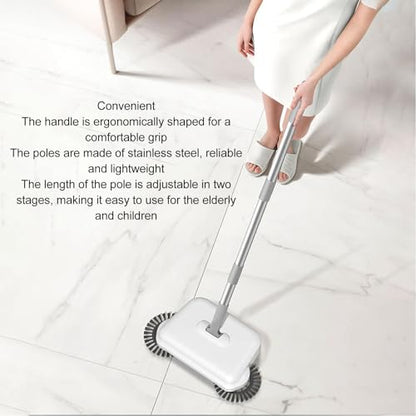 Carpet Sweeper Cleaner, 2 in 1 Wet Dry Use Hand Push Sweeper, 360 Degree Rotating Manual Sweeping Mop for Wood Tile Floor