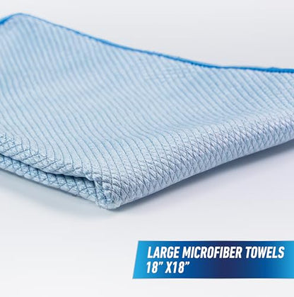 UNGER Professional 18” x 18” Large Professional-Grade Microfiber Cloth Towels, Multi-Purpose Wet and Dry Cleaning Cloths for Kitchen, Bath, Auto, Appliances, Car Supplies (Pack of 30) - size: 18" x 18" (30 Pack), style: Large Towels
