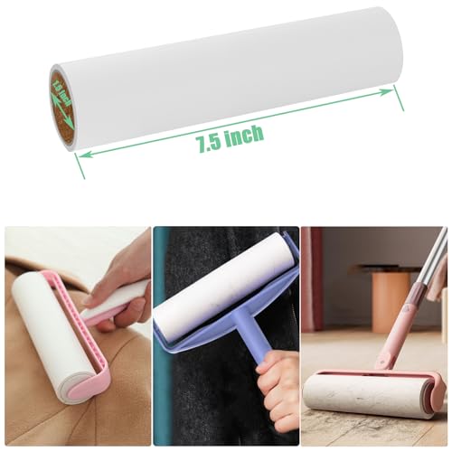 7.5 inch Lint Roller Refills Only, Pet Hair Remover Refills for Clothes Carpet Floor Couch, Extra Sticky Lint Brush Roller Refills, Pack of 5 Rolls, Total 300 Sheets (7.5'' Wide) - size: 7.5'' Wide (Pack of 5, Total 300 Sheets)