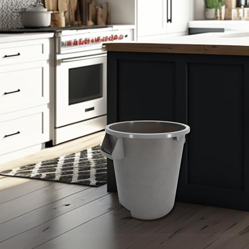 SPARTA Bronco Waste Container Trash Container, Round Trash Bin for Disposal, 10 Gallons, Gray - color: Gray, size: 10 Gallons, (Pack of 1)