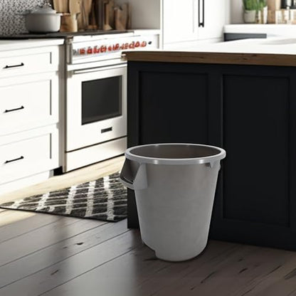 SPARTA Bronco Waste Container Trash Container, Round Trash Bin for Disposal, 10 Gallons, Gray - color: Gray, size: 10 Gallons, (Pack of 1)