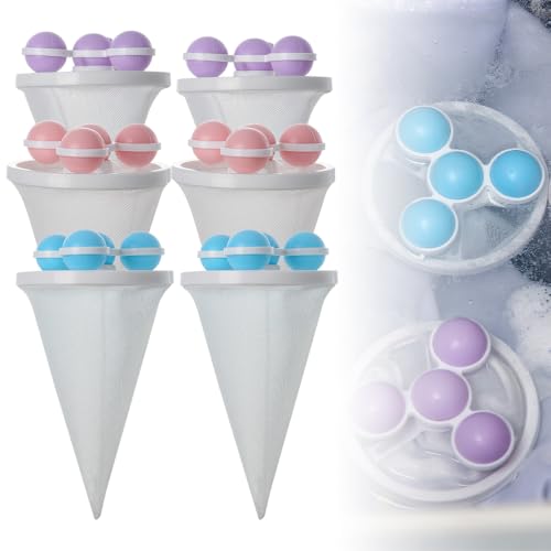 Floating Hair Filtering Mesh Removal, 2026 New Lint Catcher for Washing Machine, Reusable Pet Hair Remover for Laundry, Hair Catcher for Clothes, Bedding, Dog & Cat (Mix, 6pcs) - color: Mix, size: 6pcs