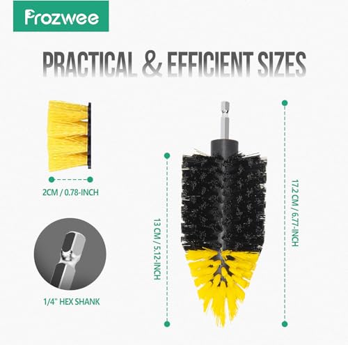 2PACK Tile Corner Drill Brush,Upgraded Powerful Scrubber Brush Made to Tackle Corner Stains,Cleaning Corner of Grout, Tiles, Sinks, Bathtub, Bathroom, Kitchen - size: 2PCS Brush