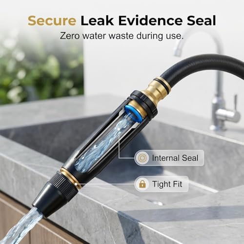 Heavy Duty Adjustable Hose Nozzle, High Pressure Water Spray Nozzle with Leak-Resistant Design, Metal Garden Hose Sprayer for Car Washing, Lawn Care, Patio Cleaning, and Garden Watering (Black 2 pcs) - color: Black 2 pcs