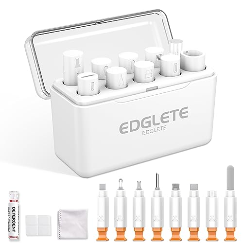 iPhone Cleaning Kit iPhone Cleaner, Phone Charging Port Cleaning, Cell Phone Repair Restore Tool for AirPod pro and iPad, Lightning Charger Cables Speaker Cleaner for Electronic Devices, White - color: White