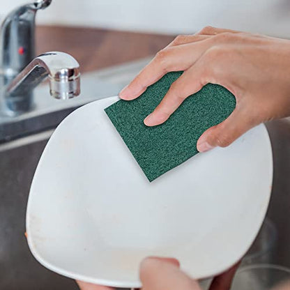 100 Pack Heavy Duty Scouring Pads, Green Scrubbing Pads, 3x4 Inch | Reusable Scrub Pads for Cleaning, Non Scratch, Household Multipurpose Scrubbers For Kitchen, Dishes, Pots, Pans, Metal Grills - size: 3 X 4 100 Pack