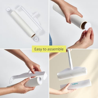 True & Tidy StickyPro XL Lint Roller Value Set with 2 Lint Roller Refills, Heavy-Duty Durable, Adjustable Handle Works Great on Pet Hair, Clothing, Furniture and More, 360 Sheets Total, Refillable - size: Lint Roller with 4 Refills