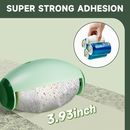 Washable Lint Roller, Portable & Reusable Lints Roller, Travel Lint Roller Mini Lint Rollers for Lints Hair, Clothes (Green) - color: Green