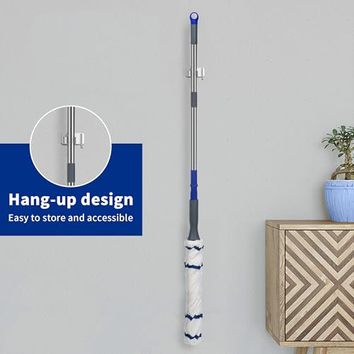 Silkyhose Self-Wringing Twist Mop Cotton Rotating Dry & Wet Mops with Long Handled for Floor Cleaning Kitchen Bathroom Hardwood Vinyl Tile Laminate Household Office - color: Blue White