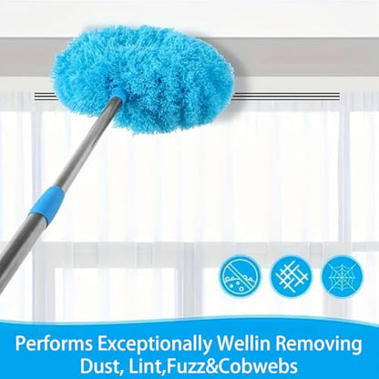 Duster Mop with Extension,Dust Mop Reusable Fan Cleaning Tool for Home, Car, Office, Blades, Windows, Glass Furniture,Blue - color: Blue
