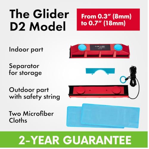 Tyroler Bright Tools The Glider D-2 Magnetic Window Cleaner for Double Glazed Windows. Fit to 0.3in - 0.7in Window Thickness. Glass Cleaner - size: Double-Glaze Fit 0.3"-0.7"