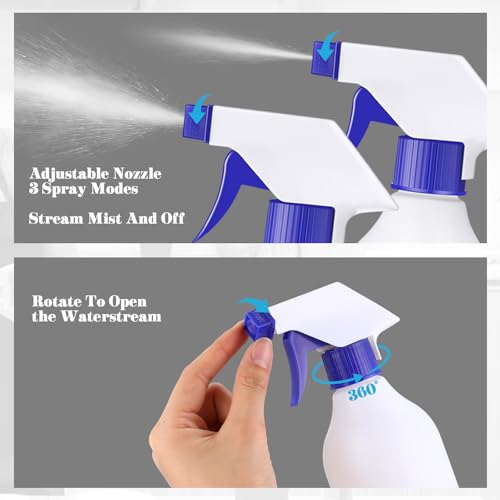 Tanlade 30 Pcs Plastic Spray Bottles 16 oz Leak Proof Squirt Bottle Refillable Empty Spray Water Mist Sprayer with Nozzles for Hair Essential Oil Cleaning Solutions Plants Pets(Blue) - color: Blue