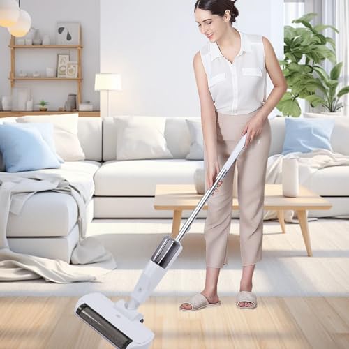 Cordless Electric Mop, Wet Dry Use, Telescopic Pole, Double Motors Electric Mop, Floor Cleaner Machine with LED Light and 500ml Water Tank for Marble, Stone, Hardwood, Tile
