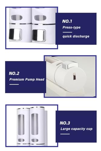 Liquid Soap Dispenser Wall Mount, 1 Chamber Bathroom Shower Pump Dispenser,Press Manually Lotion Soap Dispenser Use for Shampoo, Soap, Conditioner, Shower Gel, for Bathroom Kitchen Hotel (Gold) - size: 1 Chamber