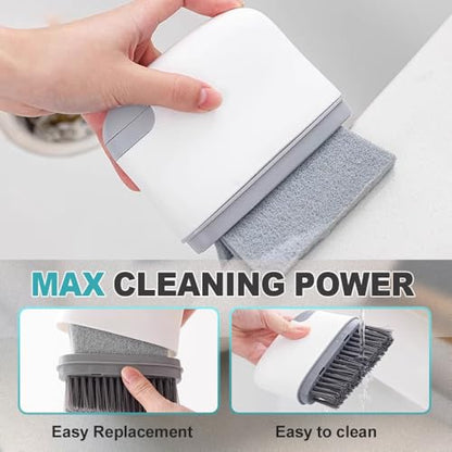2-in-1 Groove Cleaning Brush with Hidden Scraper, Window Track Cleaner Tool for Sliding Doors & Sills, Hard Bristle Crevice Brush for Narrow Gaps (Dark Grey-3pcs) - color: Dark Grey-3pcs