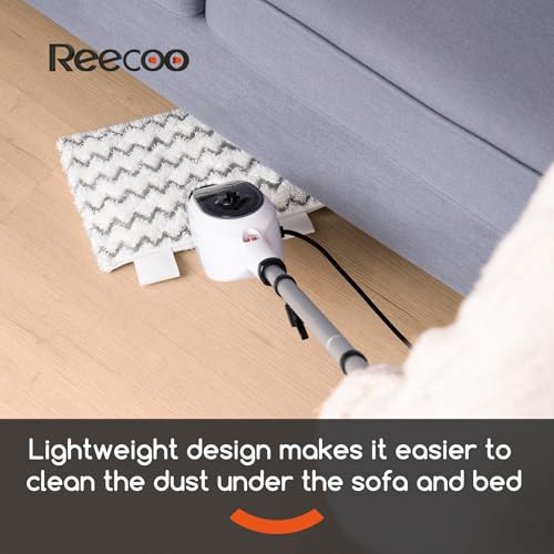 REECOO Steam Mops for Floor Cleaning, Unique Double-Sided Flip Design, 15 Seconds Fast Heating，10-in-1 Steam Cleaner for Kitchen, Living Room Wood Floor Tile Cleaning