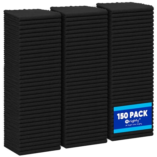 Orighty Microfiber Cleaning Cloth Bulk, 150 Pack Shop Towels, Reusable Cleaning Rags, Lint Free Microfiber Towels for Cars, Home & Kitchen, 12x12 Inch, Black - color: Black, size: 150 Pack