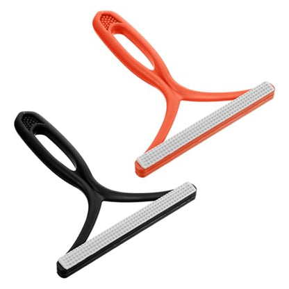 2PCS Portable Lint Remover Hand Fuzz Shaver Reusable Double Sided Travel Carpet Scraper Hair Removal Rake Brush Tool for Couch, Carpets, Cat Trees, Car Mats, Furniture, Clothes, Pet Houses, Dog & Cat
