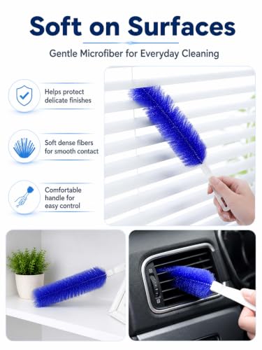 Fan Cleaning Brush, Bendable Microfiber Head Reusable Dust Remover, 2026 Upgrade Fan Cleaner Tool for Electric Fans, Air Conditioner, Home & Car Vents, Curtains Cleaning (1, Grey) - color: Gray