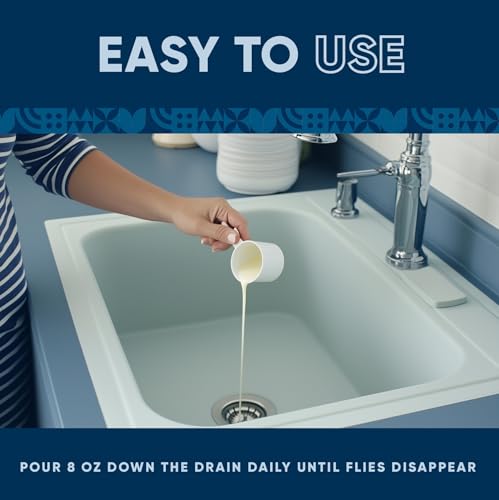 Fruit Fly Drain Treatment | Drain Fly Eliminator | Eliminates Gnats, Sewer Flies and More - Works in All Drains - 32 Fl Oz - size: 32