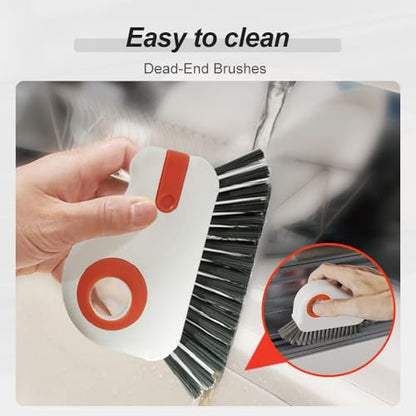2 in 1 Groove Cleaning Brush Window Track Cleaning Tools, 2025 New Hard Bristle Crevice Cleaning Brush with Hidden Scraperfor Sliding Door Track, Window Sill, Shutter Door (Grey,1pcs) - color: Grey,1pcs