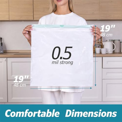4 Gallon Drawstring Trash Bags - 0.5 Mil Strong - Small Garbage Bags - for Office Bathroom Kitchen - Individual, Unscented, White, 19" x 19", 60 Count - size: 1 Count (Pack of 60)