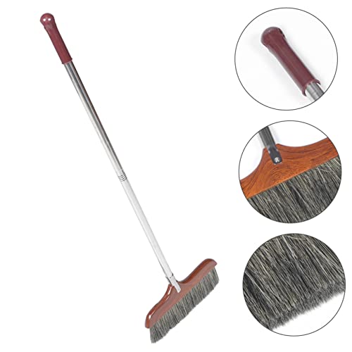 GARVALON Long Handle Telescoping Broom Detachable Dustpan Lightweight Soft Bristles for Indoor Floor Cleaning Dust and Hair Removal for Home and Office Use