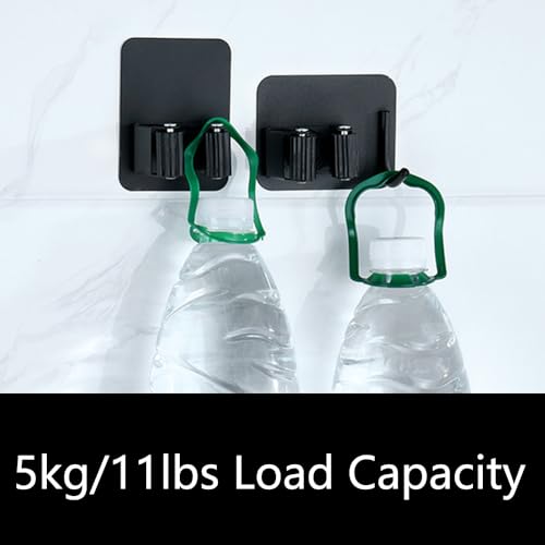 SagaSave 2PCS Wall Mounted Broom Holder Mop Self-Adhesive Holder Mop Broom Organizer with Hooks Hanger Drill-Free Holder for Bathroom Kitchen - size: 2 Size