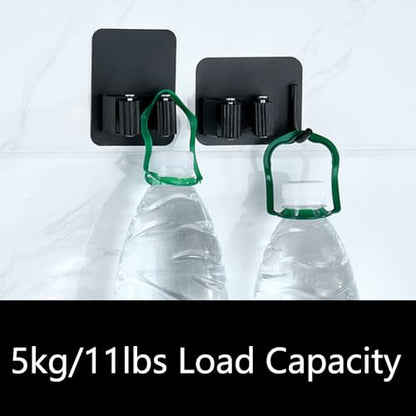 SagaSave 2PCS Wall Mounted Broom Holder Mop Self-Adhesive Holder Mop Broom Organizer with Hooks Hanger Drill-Free Holder for Bathroom Kitchen - size: 2 Size
