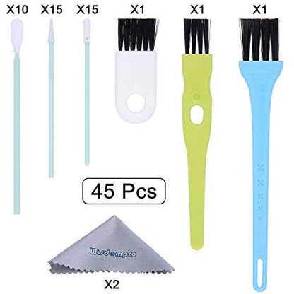 Wisdompro 45 Pcs Cell Phone Cleaning Kit, USB Charging Port Cleaner and Headphone Jack Brush Tool Set for Phones, Tablets, Earbuds, Laptops and Other Electronics
