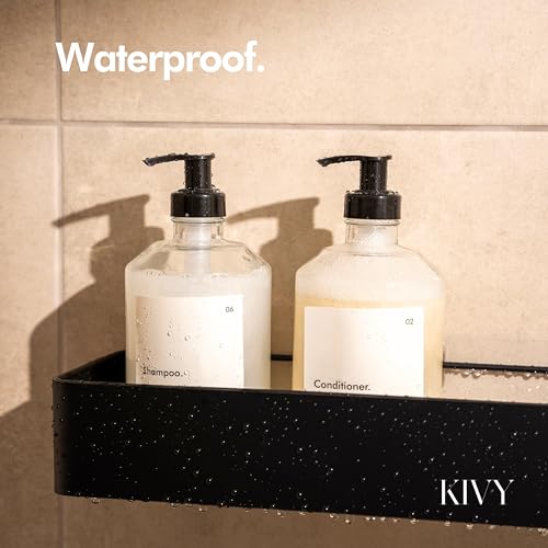 KIVY Glass Soap Dispenser Set [INCL. Waterproof Labels] - Glass Soap Dispenser with Pump - Hand Soap and Dish Soap Set - for Kitchen, Shower & Bathroom - Refillable (2X 16oz) - color: Glass