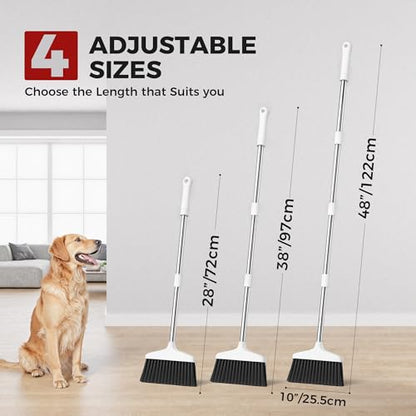 Handy Broom, Indoor/Outdoor Brooms, Duty Kitchen Broom, for Home Garage Kitchen Office Courtyard Lobby Patio Lawn Concrete White