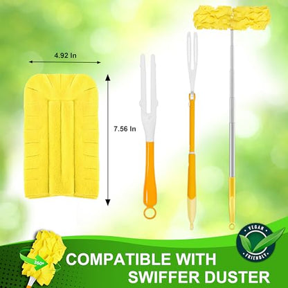 Reusable Duster Refill for Swiffer Duster - Washable Heavy Duty Dusters Refills 360 for Swiffer Duster Handle & Super Extender Handle, 6 Pack (Handle is Not Included) - color: 6 Pack