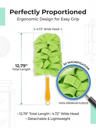 Chenille Duster Reusable Washable Microfiber Dust Fleece Damp Duster Pads Refills Replacement Heads for Cleaning with Handle Flat Dusters Multi Surface for Home Blinds Car Pet Furniture Fans - color: 5pcs