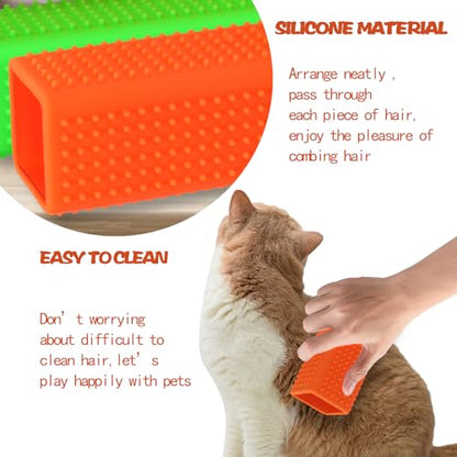 2pcs Pet Hair Remover, Car Carpet Cleaner for Dog & Cat Hair, Interior, Furniture, Sofa - color: Orangegreen