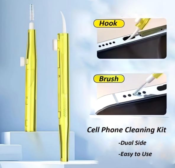 Phone Mini Cleaning Brush Kit, Anti-Clogging Nylon Cleaner for Phone Speaker and Receiver, Dual Side Multifunctional Cleaning Tool Compatible with Airpods, iPhone, Keyboard, Car Vent - 5 Pcs