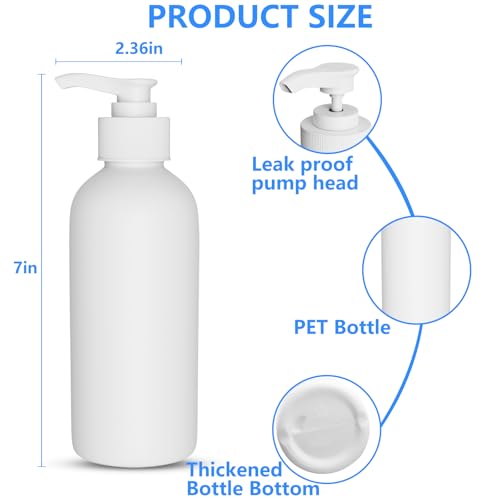 DTDNZKN 2 Pack 10 Oz (300ml) Pump Bottles Dispenser | Refillable Container with Labels for Liquid Soap, Essential Oil, Shampoo, Lotion