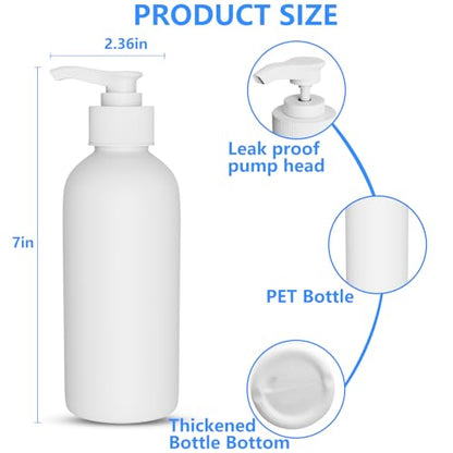 DTDNZKN 2 Pack 10 Oz (300ml) Pump Bottles Dispenser | Refillable Container with Labels for Liquid Soap, Essential Oil, Shampoo, Lotion
