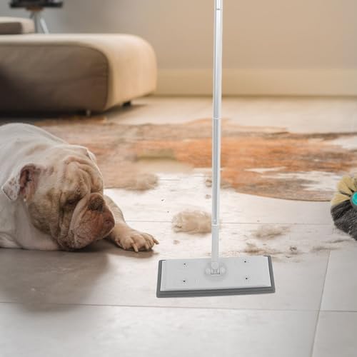 Heavy Duty Adjustable Dust Mop with 3-Section Extendable Aluminum Handle, Microfiber Flat Cleaning Mop for Hardwood Floors and Industrial Use, Gray
