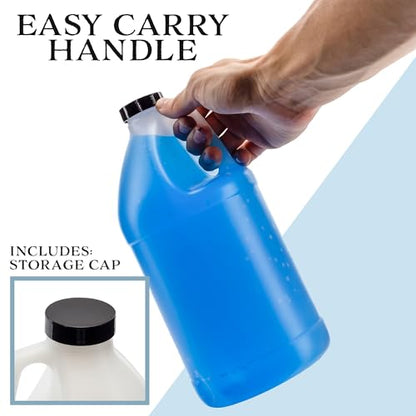 Cornucopia Brands Half Gallon Plastic Jug w/Pump; 64-Ounce/2 Quart Bottle w/Lotion & Liquid Pump Top for DIY Hot Sauce, Liquid Soap, Etc, Storage Lid Included