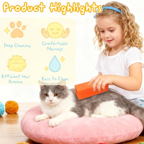 2 Pack Silicone Pet Hair Remover Roller for Furniture, Carpets, Sofas, and Car Interiors