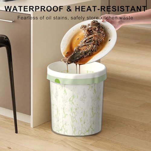 4 Gallon Trash Bags Drawstring, Portable Small Trash Bags with Printed Lily Design, Tear-Free, Leakproof & Durable for Bathroom, Office, 50 Counts - style: Lily-4Gallons