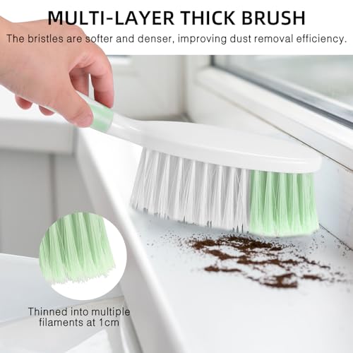 NACENA Dust Pan and Brush Set, Large Hand Broom and Dustpan Set Large Brush and Dustpan Set for Camping Broom and Dustpan Combo for Daily Cleaning Pet Hair Office Home Car, Light & Green - color: Light & Green