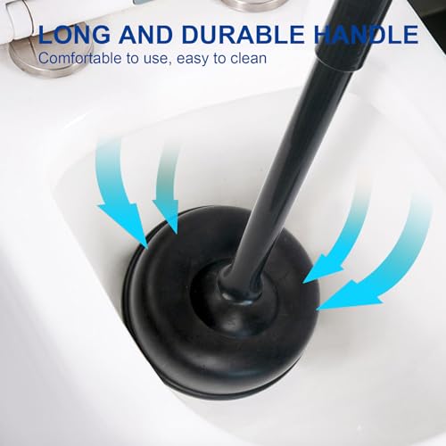 CELOX 2 Sets Black Toilet Brush and Plunger Set for Bathroom Heavy Duty - color: Shiny-black