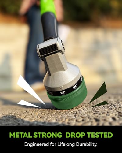 RAINPOINT Full-Metal Garden Hose Nozzle, Heavy Duty Water Hose Nozzle Sprayer With 10 Adjustable Patterns & High Flow,Thumb Control For Flow Adjustment, Ideal For Watering, Washing, Dark Green-2PCS - color: Dark Green