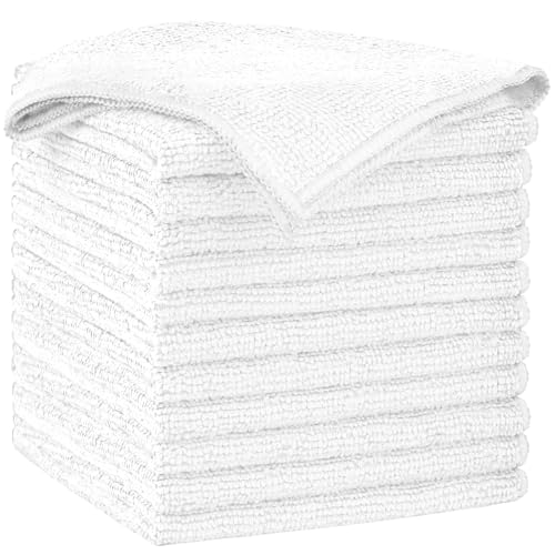AIDEA Microfiber Cleaning Cloth-12PK, Soft Microfiber Towels for Cars, Absorbent Cleaning Rags, Lint-Free Streak-Free Wash Cloths for House, Kitchen, Window(12in.x12in), White - color: White, size: 12 in. x 12 in.