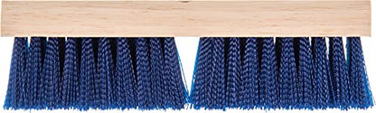 SPARTA Flo-Pac Deck Scrub Brush Floor Scrubber, Push Broom with Heavy Dutty Bristles for Outdoor Surfaces, 10 Inches, Blue, (Pack of 12)