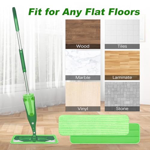10 Pack Microfiber Cleaning Mop Pads Compatible with Bona Mops, 18-Inch Reusable & Washable Replacement Pads, Wet & Dry Mop Pads for Hardwood, Tile & Multi-Surface Floors