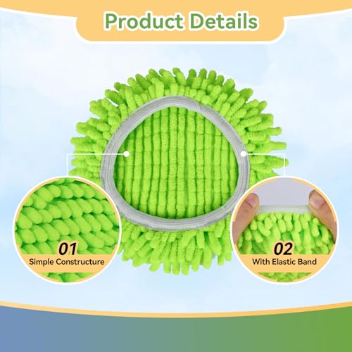 4 Pack Reusable Microfiber Mop Pads Compatible with O-Cedar EasyWring 1-Tank Spin Mop System,Elastic Mop Head Replacement for Deep Clean,Machine Washable Mop Refills - size: 4 Pack