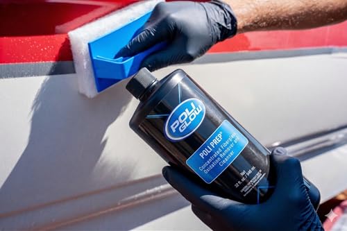 Poli Glow® Gentle and Efficient Non-Abrasive Scrub Pad with Handle – Durable and Long-Lasting | Safe Oxidation Removal Tool for Boats & RVs, Gelcoat, Fiberglass, Painted Surfaces, Decals & Plastic